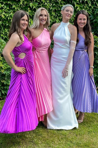 One-Shoulder Cutout High-Low Bridesmaid Dress