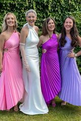 One-Shoulder Cutout High-Low Bridesmaid Dress