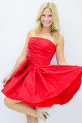 Black Strapless Bow A-Line Short Party Dress