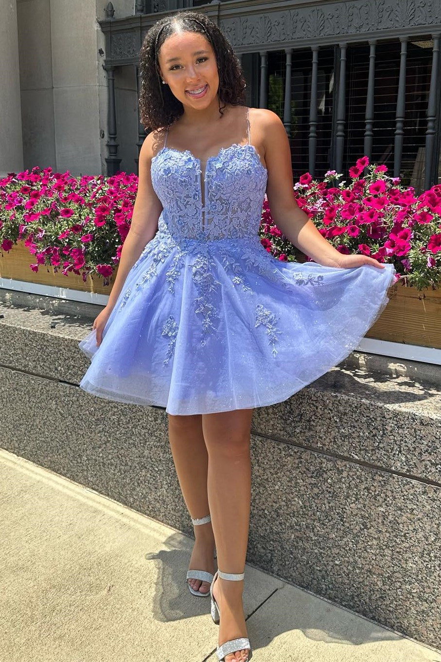 Periwinkle blue 2025 homecoming dress