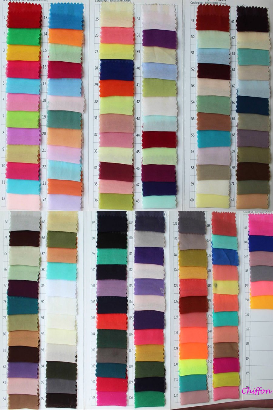 Chiffon color chart