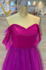 Off the Shoulder A-Line Tulle Homecoming Dress