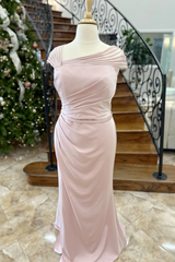 Simple Sheath Mother of the Bride Dress with Oblique V-neck