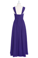 Regency Pleated Sweetheart Chiffon Long Bridesmaid Dress