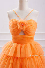 Keyhole A-Line Homecoming Dress with Ruffle