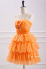 Keyhole A-Line Homecoming Dress with Ruffle Side