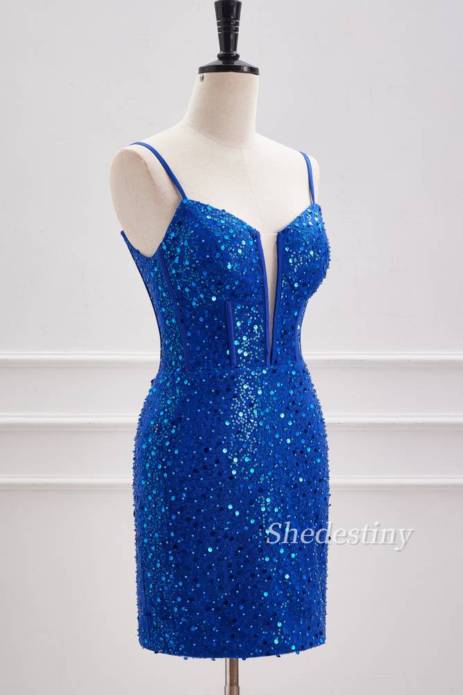 Glitter Beaded Sweetheart A-Line Short Party Dress Side