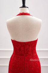 Red Plunging Neck Tight Homecoming Dress with Rhinestone