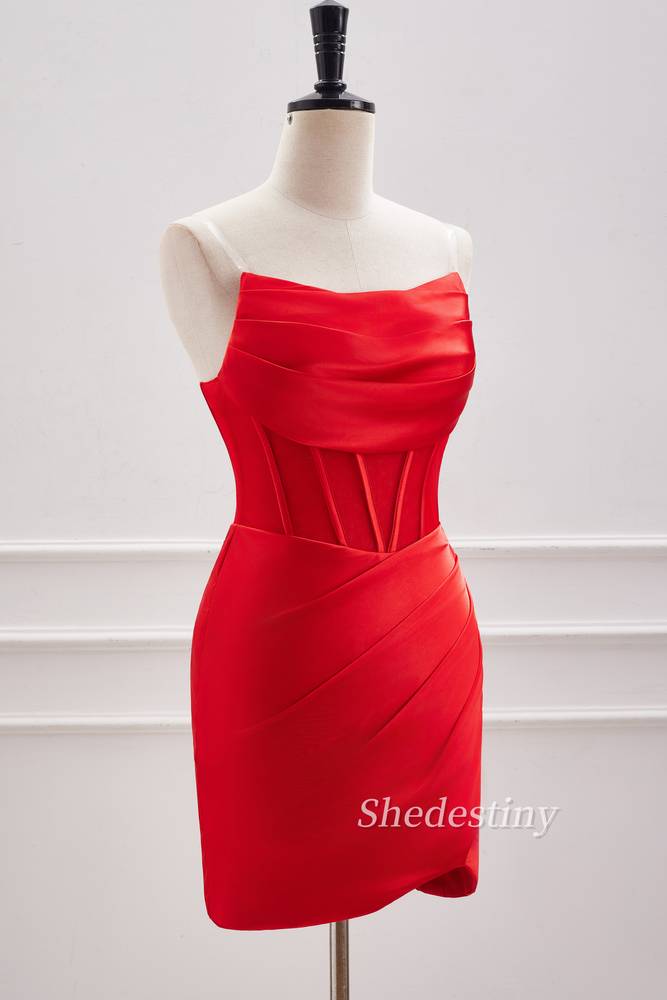 Strapless Pleated Tight Short Homecoming Dress