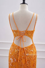 Marigold Double Spaghetti Straps Tight Short Formal Dress