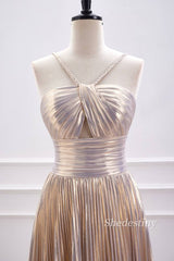 A-Line Keyhole Metallic Short Homecoming Dress