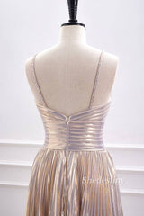 A-Line Keyhole Metallic Short Homecoming Dress