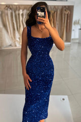 Sequins Scoop-Neck Sheath Cocktail Dress