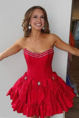 Strapless A-Line Homecoming Dress with Gorgeous Bows