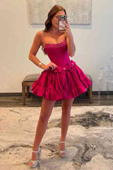 Strapless A-Line Homecoming Dress with Gorgeous Bows