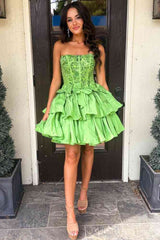 Sequins Strapless A-Line Short Homecoming Dress