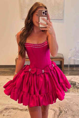 Strapless A-Line Homecoming Dress with Gorgeous Bows