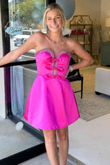 Keyhole Sweetheart A-Line Short Homecoming Dress