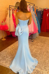 Sweetheart Mermaid Slit Formal Dress with Bow