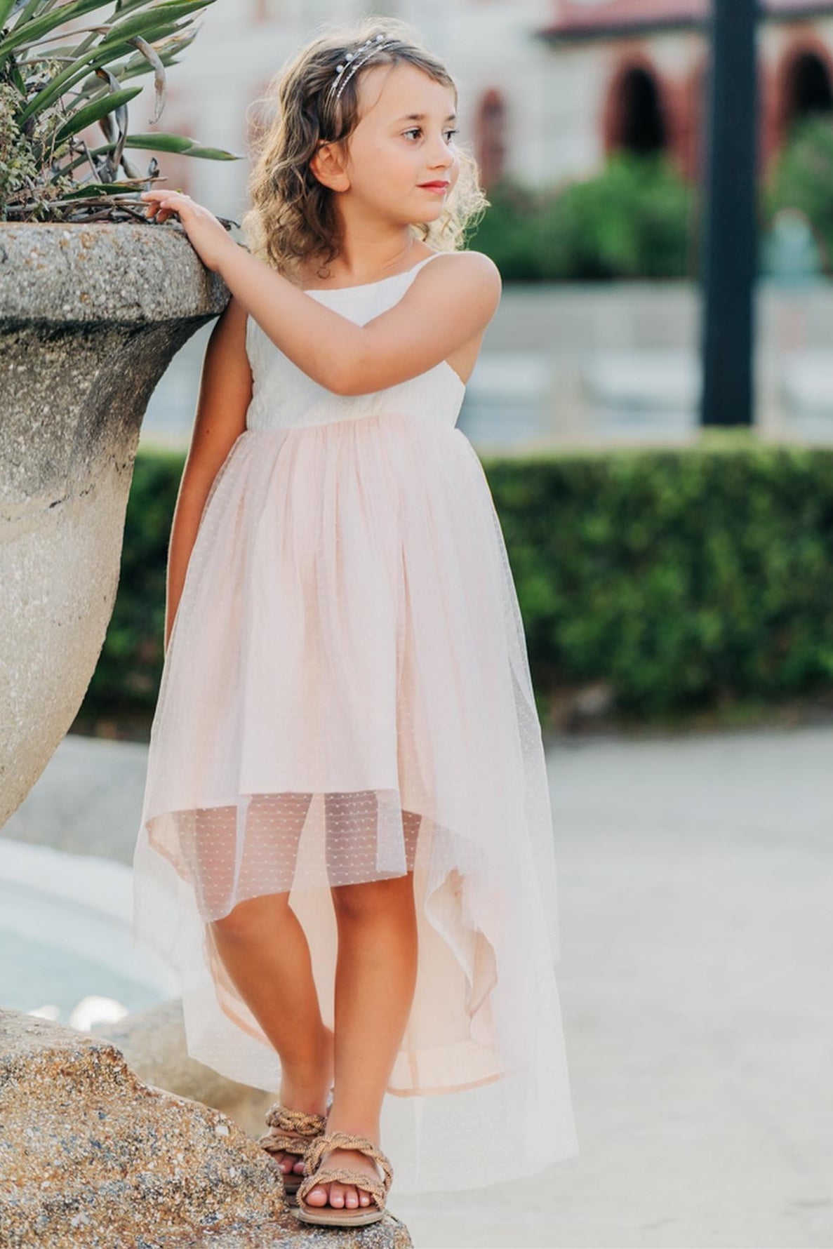 High-Low Straps Girl Party Dress