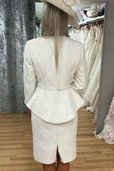 Two-Piece Beaded Buttons Mother of the Bride Dress with Jackets