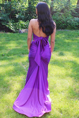 Barbie Pink Halter Tie-Back Mermaid Long Formal Dress