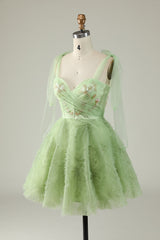 Sage Sweetheart A-Line Homecoming Dress with Ruffles