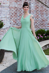 Ivy Chiffon Cowl Backless A-Line Long Gown