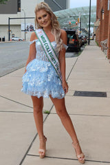 Black Sequin-Embroidery Sweetheart Tiered A-Line Homecoming Dress