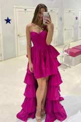 Black Tiered A-Line Sweetheart Long Corset Prom Dress