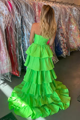 Black Tiered A-Line Sweetheart Long Corset Prom Dress