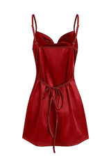 Champagne Spaghetti Straps Satin Homecoming Dress