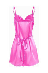 Champagne Spaghetti Straps Satin Homecoming Dress