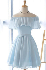 Free Shipping Off-the-Shoulder Chiffon Homecoming Dress