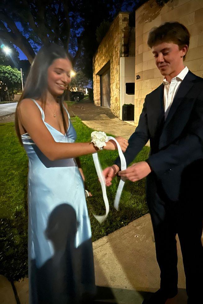 Light Blue Spaghetti Straps Sheath Satin Long Prom Dress