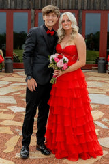 Light Blue Sweetheart A-Line Chiffon Long Corset Prom Dress with Slit