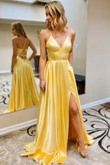 Light Pink Spaghetti Straps Sheath Satin Long Prom Dress