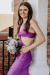 Elegant Red Mermaid Satin Spaghetti Straps Cut-out Long Prom Dress