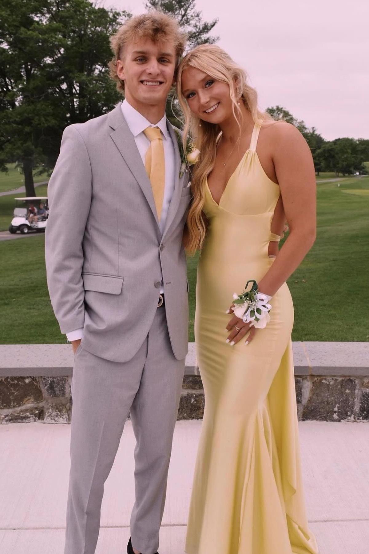 Pink Satin Mermaid Backless Long Prom Dress