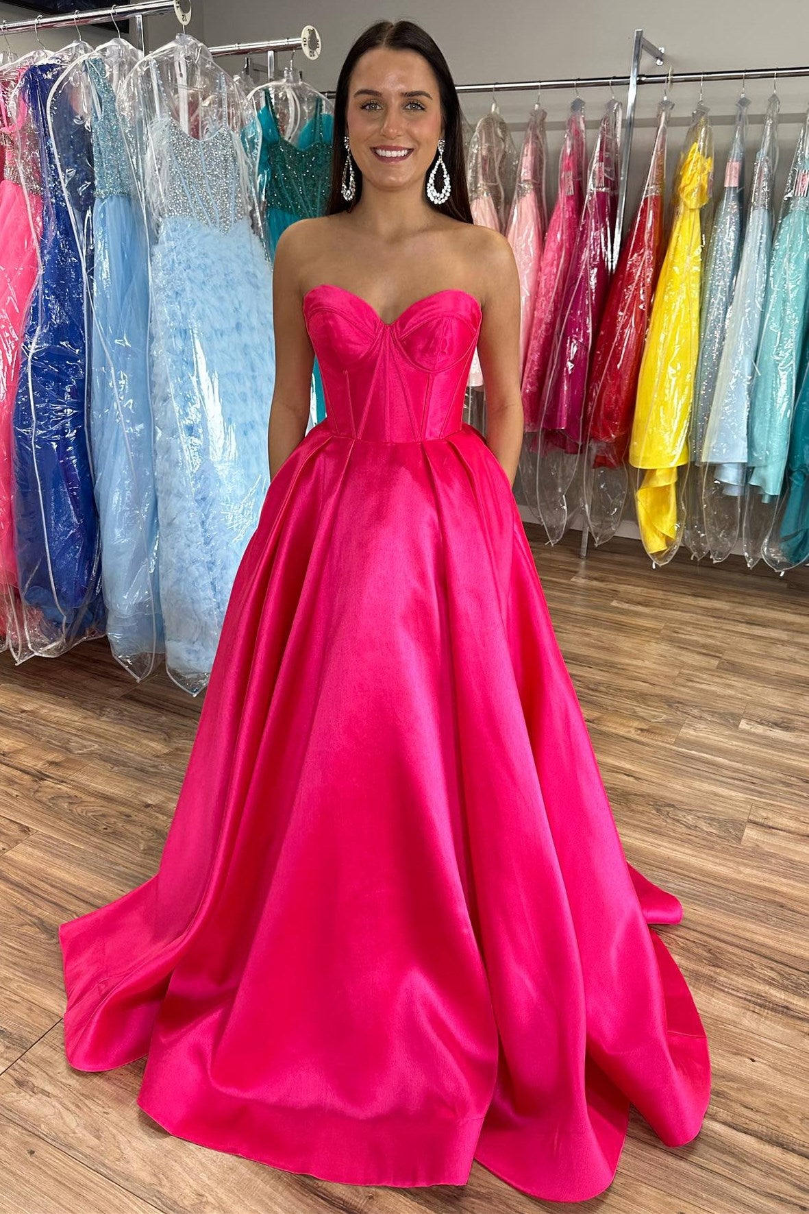 Hot Pink Sweetheart Ball Gown