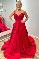 Red Sweetheart Open Back Ruffle Long Gown