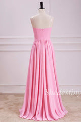 Pink Oversized Bow Chiffon Maxi Dress