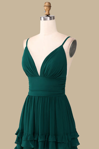 Top of Emerald Cross-Back Tiered Maxi Dress