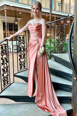 Khaki Strapless Appliques Long Prom Dress with Attached Train