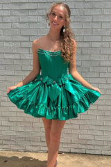 Strapless A-Line Homecoming Dress with Gorgeous Bows