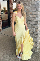 Luxury Diamond Sweetheart Lace-Up Hi-low Long Evening Dress