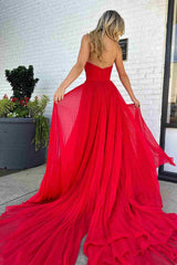 Sweetheart Neck Prom Dresses with Slit Strapless