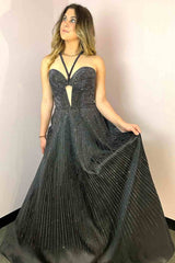 Rhinestone Sweetheart A-Line Prom Dress with Keyhole