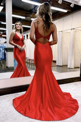 Sparkly Navy V-Neck Beaded Long Mermaid Prom Dress