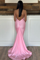 Purple Halter Open Back Trumpet Long Formal Dress